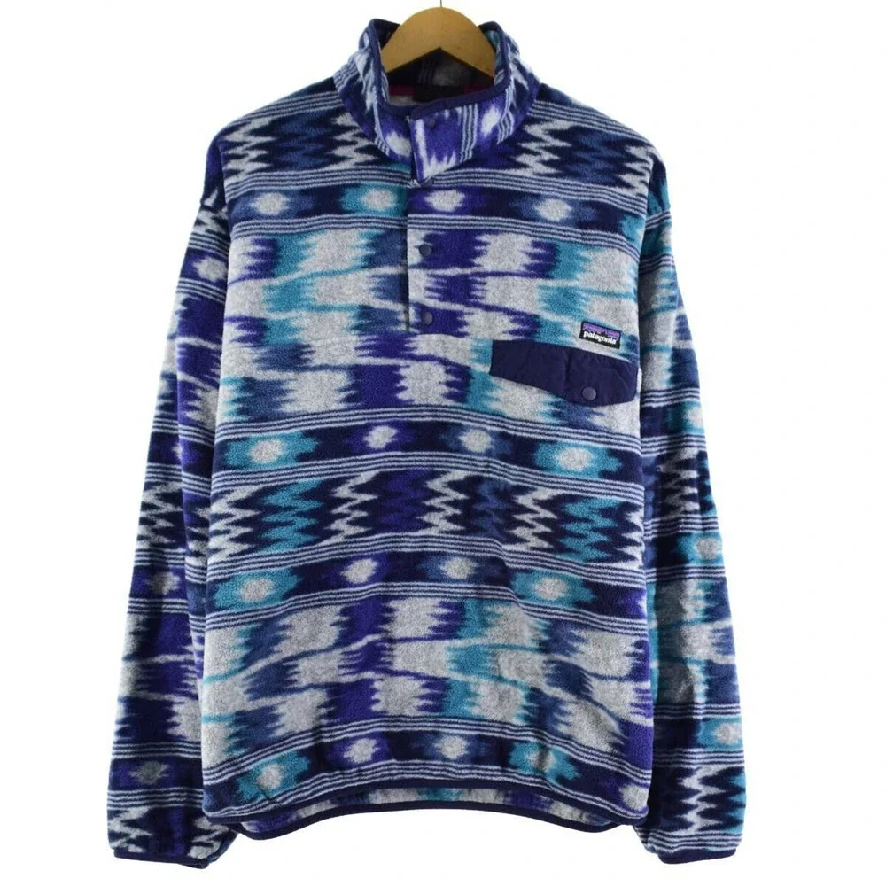 Patagonia Lightweight Synchilla Snap-T Fleece Pullover Nepali Dhoti Aztec XL - Picture 2 of 9